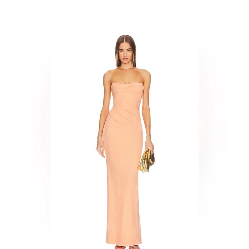 Elegant Peach Strapless Dress